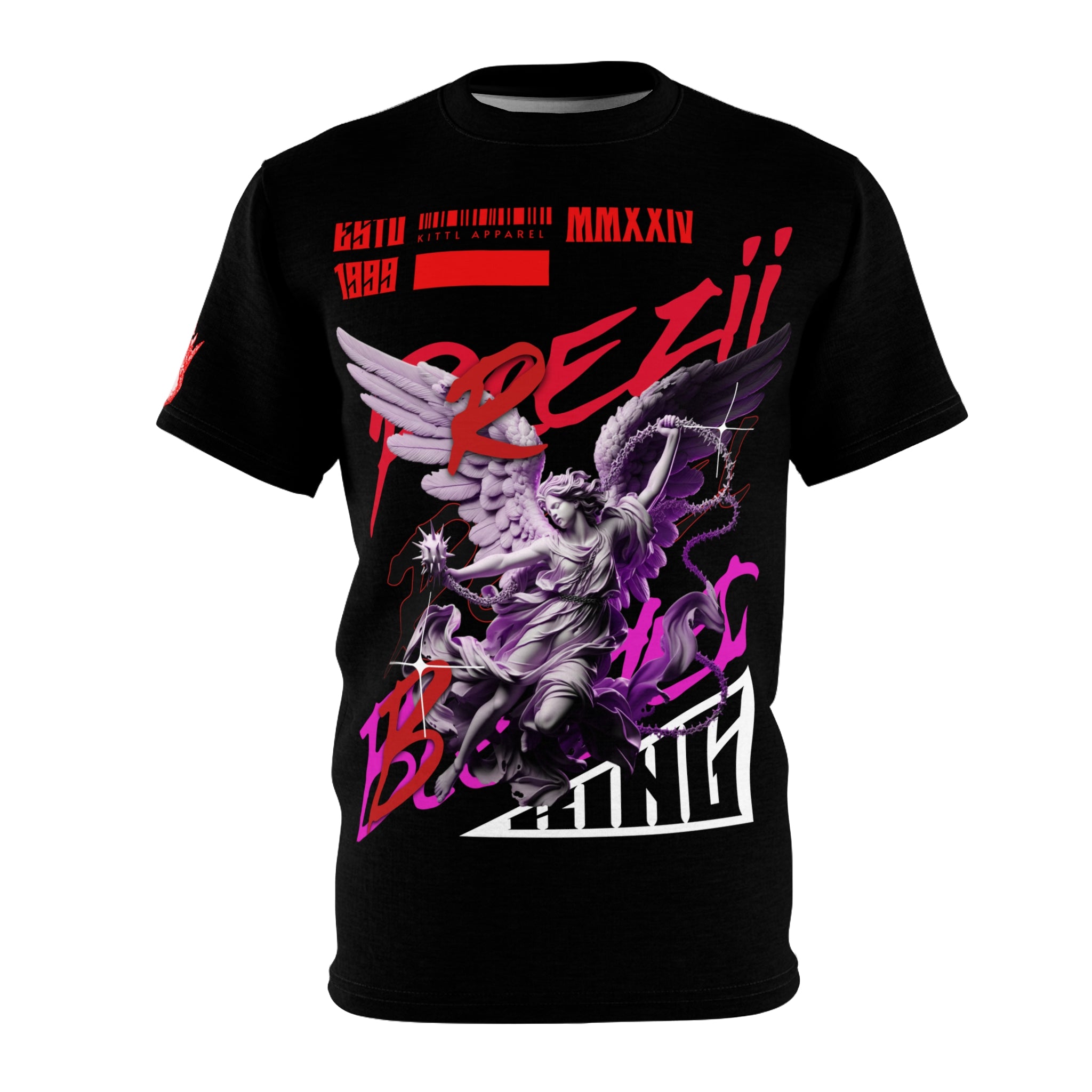 Angel Graphic Tee — Streetwear Mythic Winged Statue Design