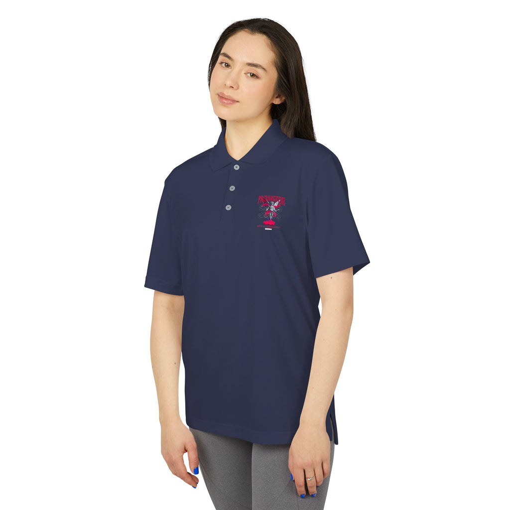 Performance Polo — Red Eagle Crest Chest Logo
