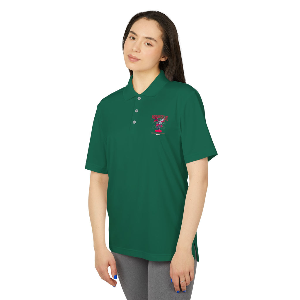 Performance Polo — Red Eagle Crest Chest Logo