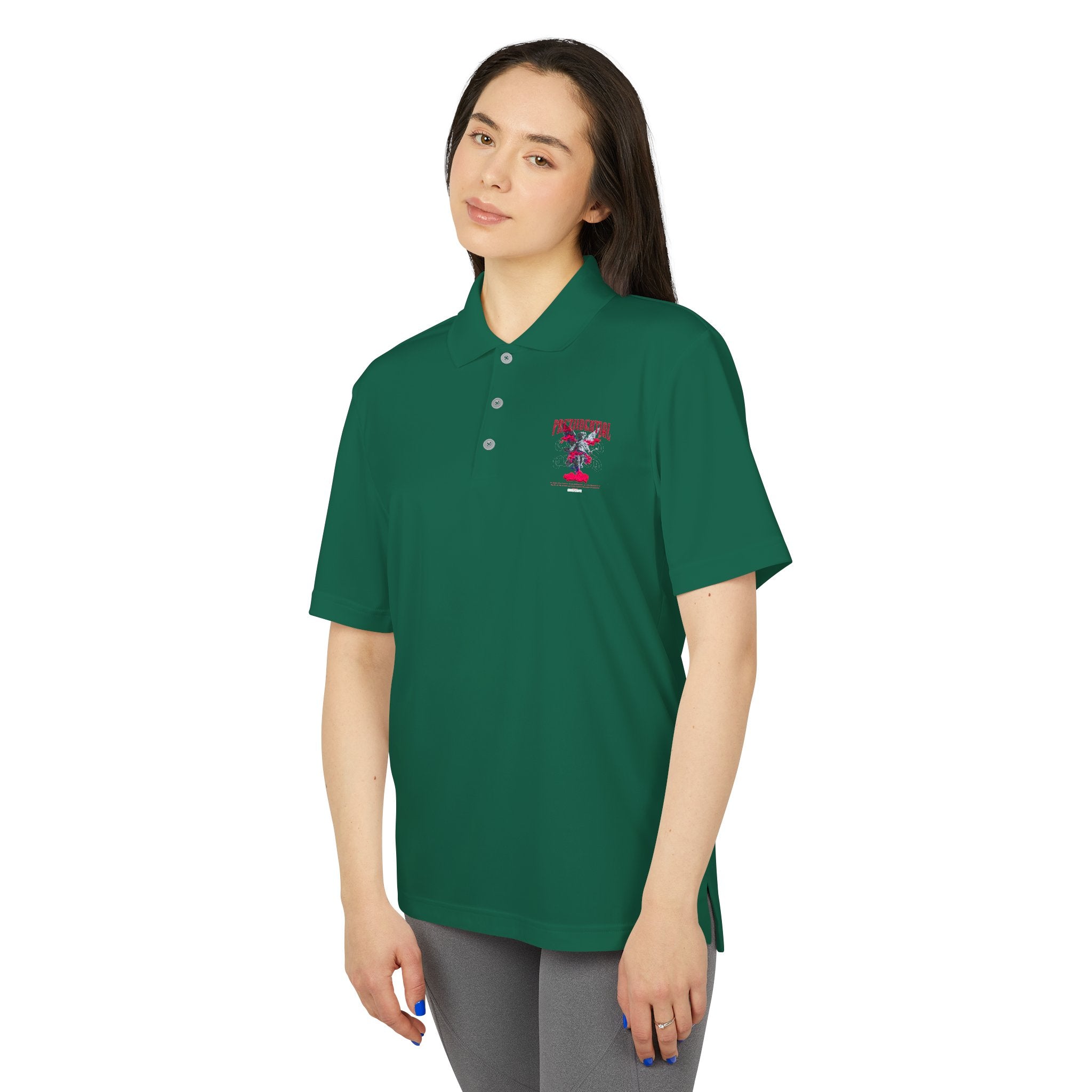 Performance Polo — Red Eagle Crest Chest Logo