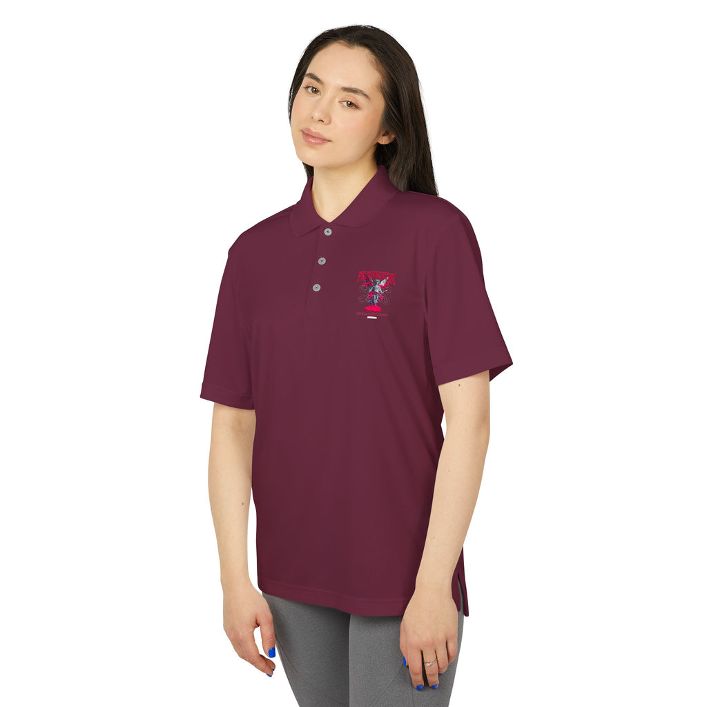 Performance Polo — Red Eagle Crest Chest Logo