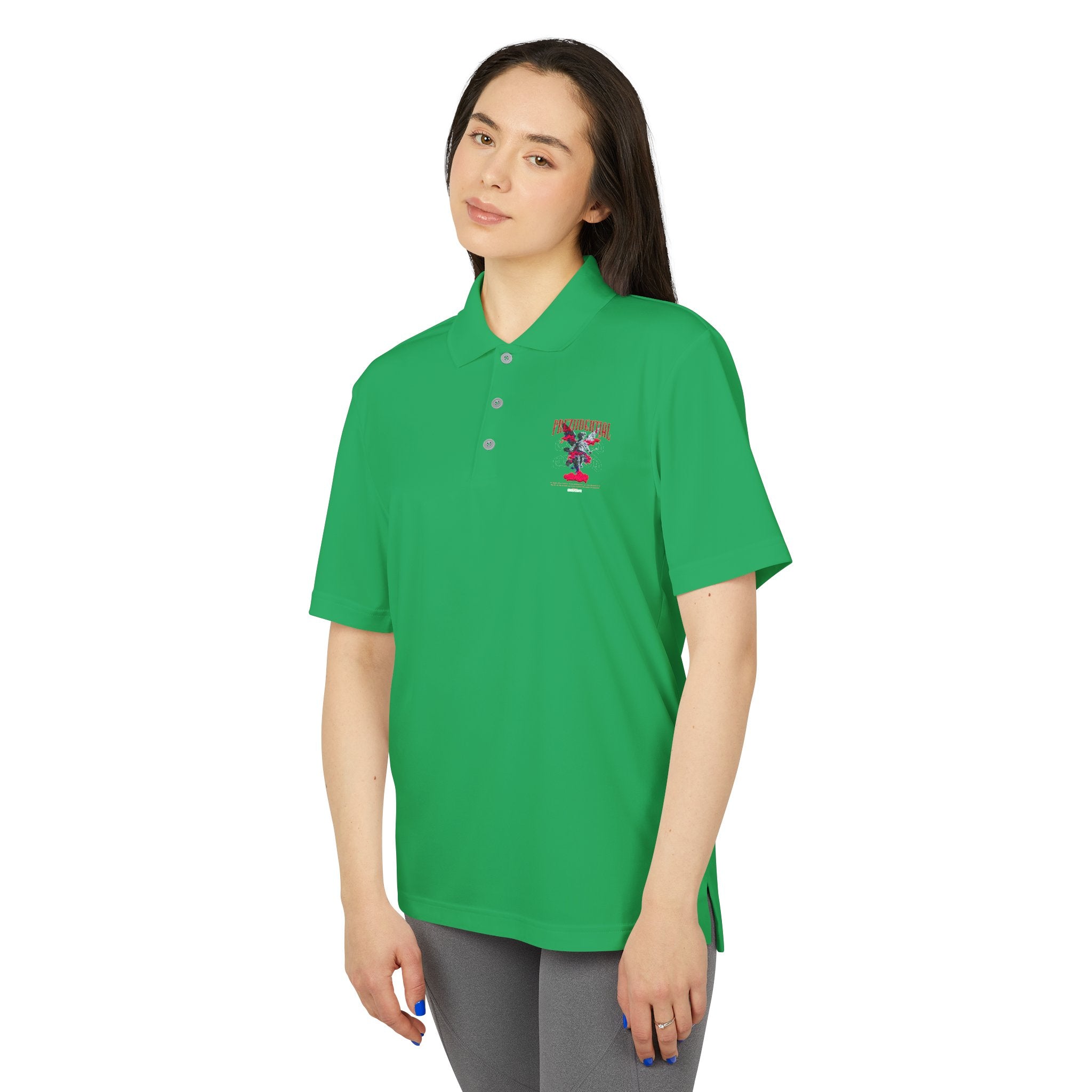 Performance Polo — Red Eagle Crest Chest Logo