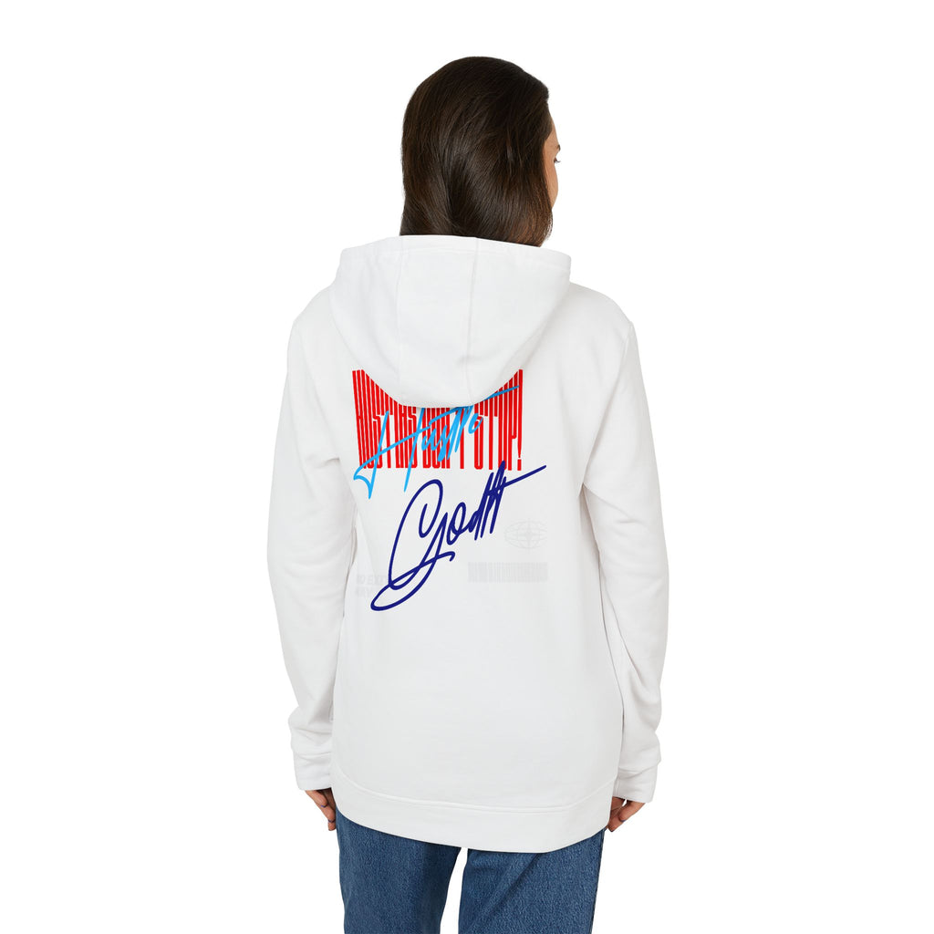 Graphic Sports Hoodie — Retro Barcode Floral 'Great' Design