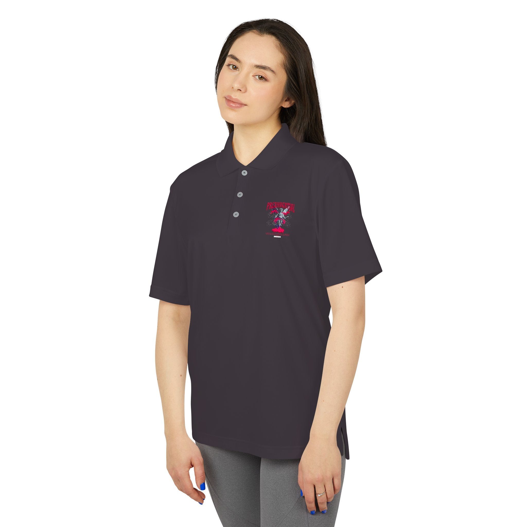 Performance Polo — Red Eagle Crest Chest Logo