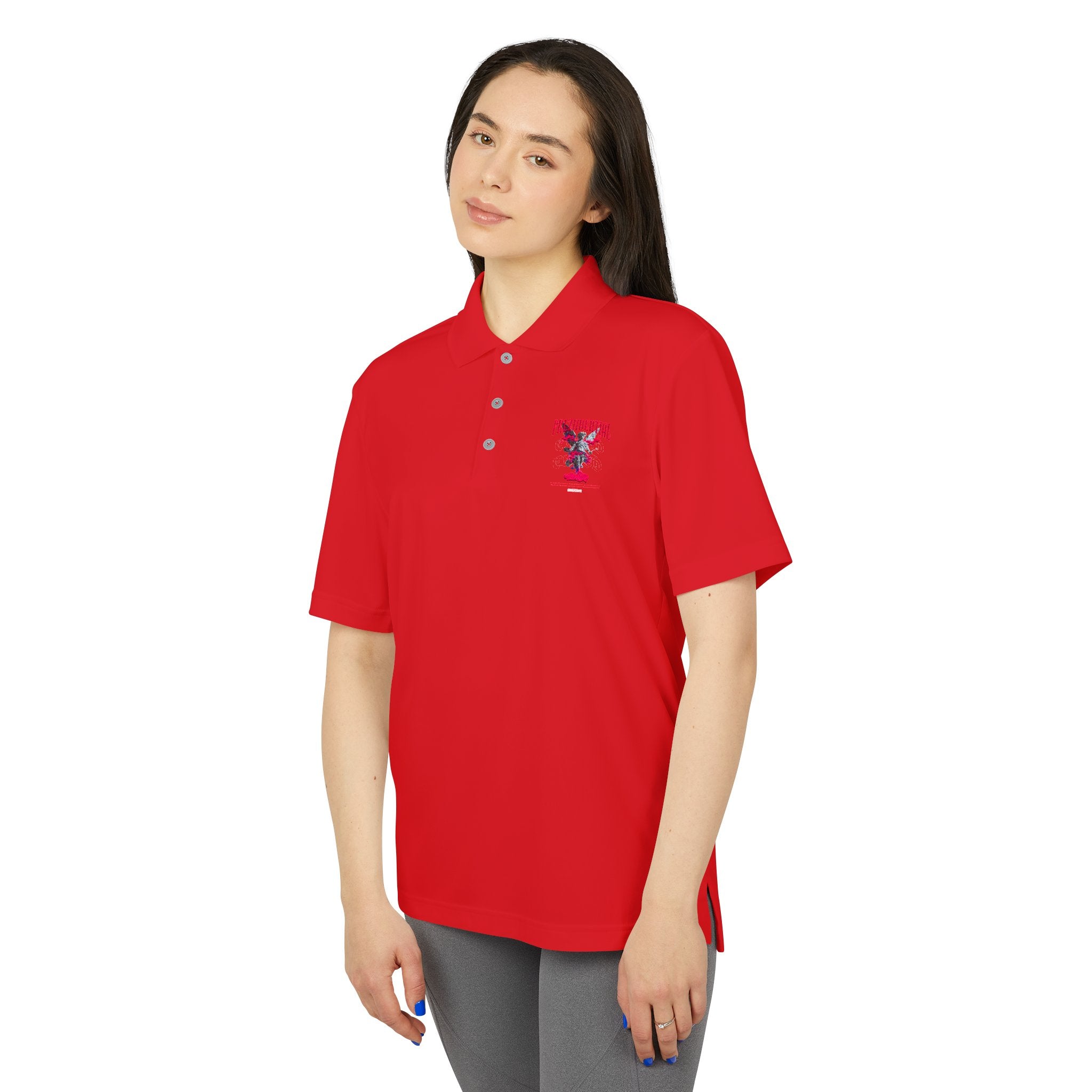 Performance Polo — Red Eagle Crest Chest Logo