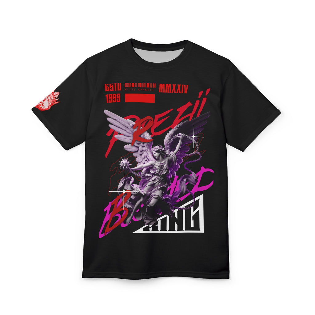 Angel Graphic Tee — Streetwear Mythic Winged Statue Design