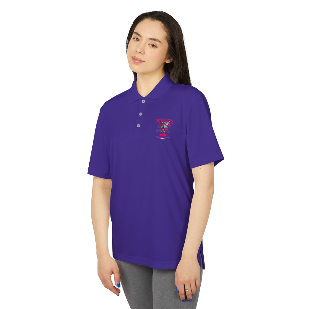 Performance Polo — Red Eagle Crest Chest Logo