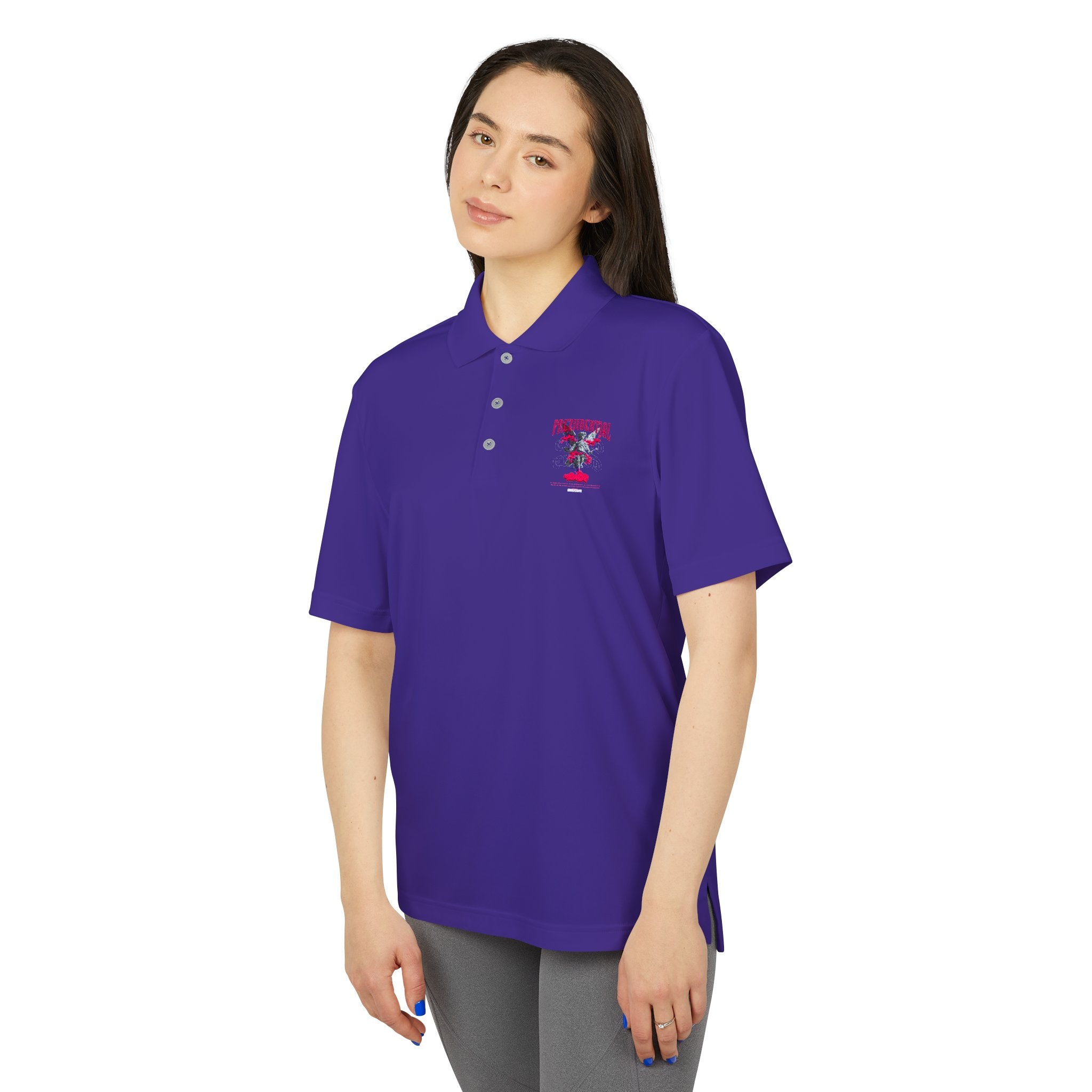 Performance Polo — Red Eagle Crest Chest Logo